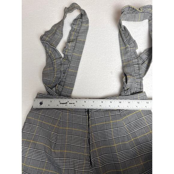 ModCloth cropped plaid ruffle suspender pants size S - Picture 5 of 9
